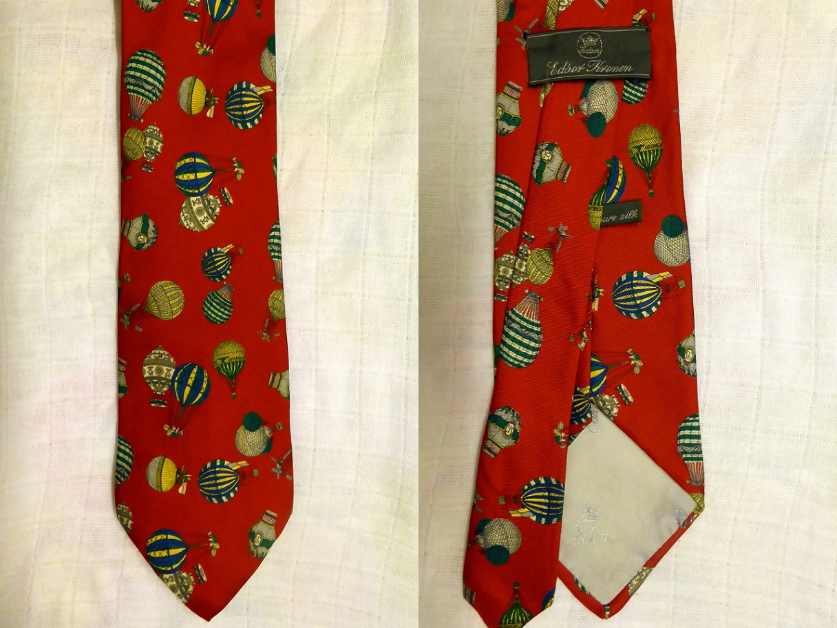 Necktie Edsor Kronen Scarlet Hot Air Balloons